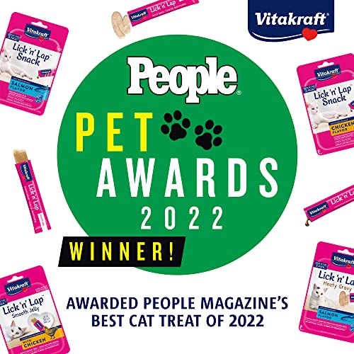 Vitakraft Lick 'n' Lap Chicken Flavor Creamy Treats for Cats, Low Calorie, Grab-n-Go Squeeze Tube Treats or Saucy Food Topping, 5 Pack, Model:051233359670
