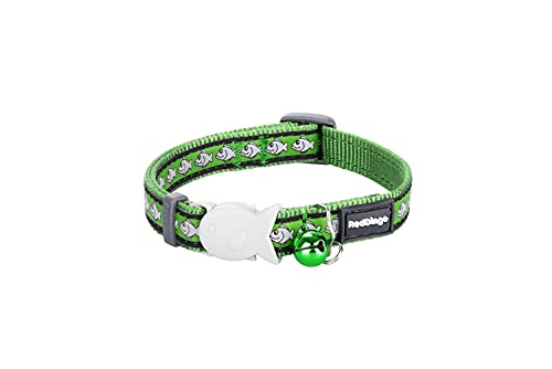 Red Dingo Reflective Cat Collar, One Size Fits All, Green