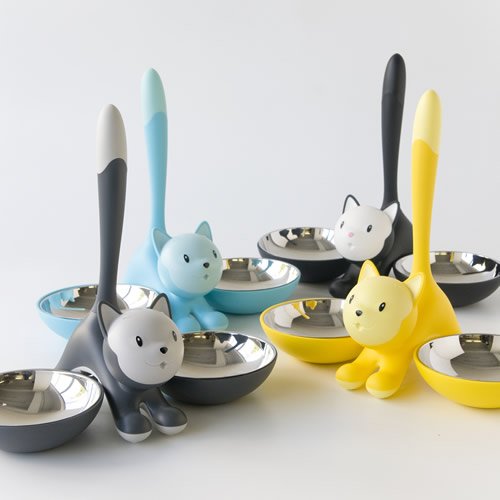 A di Alessi Tigrito Cat Bowl, Grey