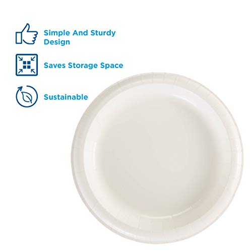 Dixie Basic 8.5 Light-Weight Paper Plates by GP PRO (Georgia-Pacific), White, DBP09W, 500 Count (125 Plates Per Pack, 4 Packs Per Case)
