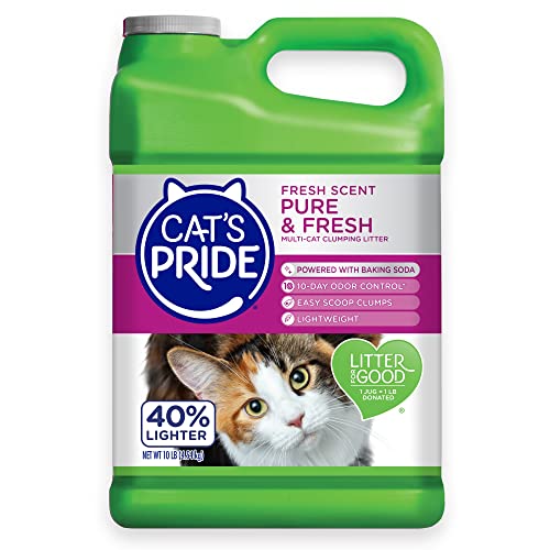 Cat's Pride Fresh Scent Pure & Fresh Multi-Cat Clumping Litter, 10-Pound Jug