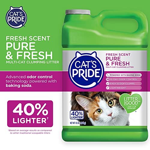 Cat's Pride Fresh Scent Pure & Fresh Multi-Cat Clumping Litter, 10-Pound Jug