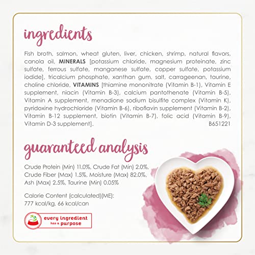 Purina Fancy Feast Natural Wet Cat Food, Gourmet Naturals Wild Alaskan Salmon & Shrimp in Gravy - 3 oz. Can (Pack of 12)