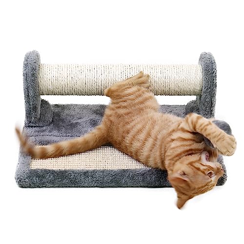 PAWZ Road Cat Scratching Post and Pad, Sisal-Covered Scratch Posts and Pads with Play Ball Great for Kittens and Cats