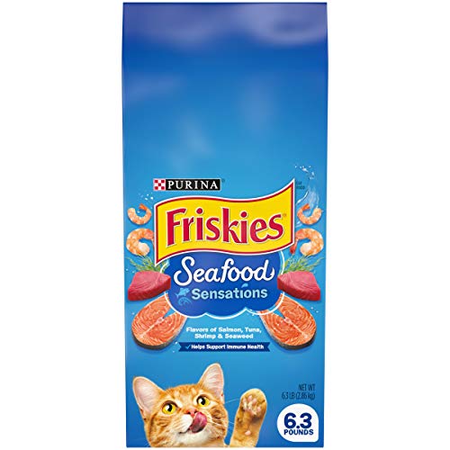 Purina Friskies Dry Cat Food, Seafood Sensations - 6.3 lb. Bag
