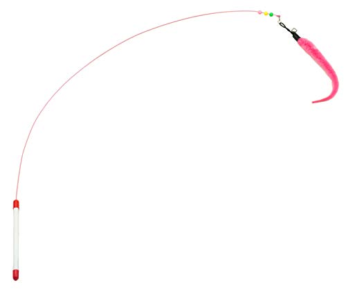 Fashion's Talk Feather Wire Wands Kitten Toys Worm Teaser Wand Cat Toy with Replacement Pack
