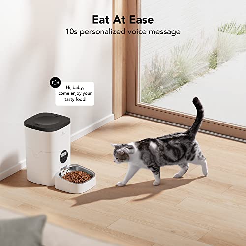 PETLIBRO Automatic Cat Feeder, Timed Cat Feeder with Desiccant Bag for Dry Food, Programmable Portion Control 1-4 Meals per Day & 10s Voice Recorder for Small / Medium Pets (4L)