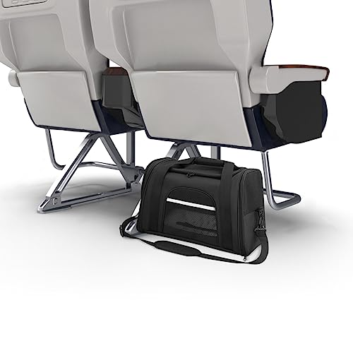 Pet Carrier Airline Approved Pet Carrier Puppy Dog Carriers for Small Dogs, Cat Carriers for Medium Cats Small Cats, Small Pet Carrier Small Dog Carrier Airline Approved Cat Travel Carrier-ALL Black