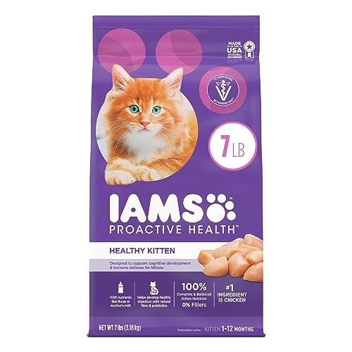 IAMS PROACTIVE HEALTH HEALTHY KITTEN Dry Cat Food with Fish Oil and Chicken, 7 lb. Bag
