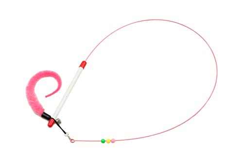 Fashion's Talk Feather Wire Wands Kitten Toys Worm Teaser Wand Cat Toy with Replacement Pack