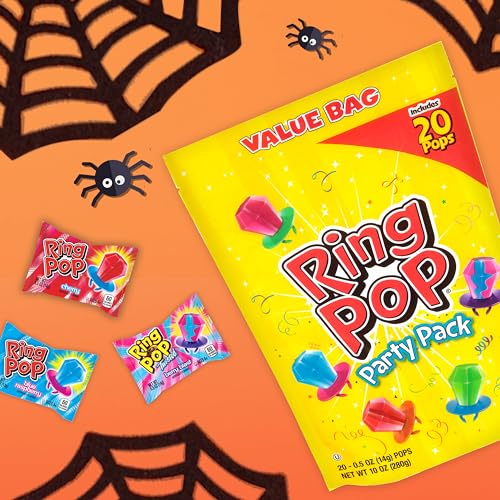 Ring Pop Individually Wrapped Variety Party Pack  20 Count Candy Lollipop Suckers w/ Assorted Flavors