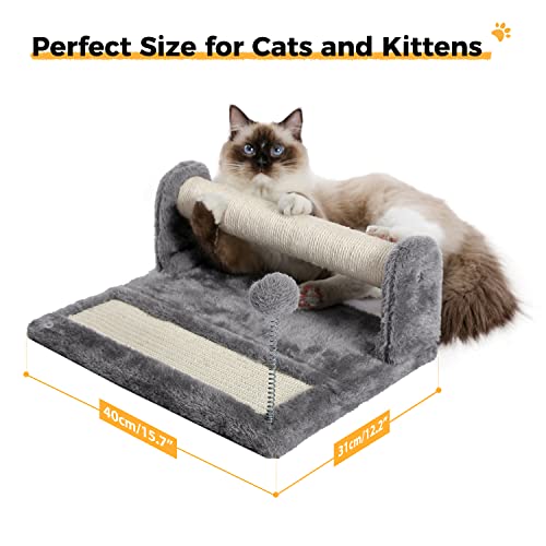 PAWZ Road Cat Scratching Post and Pad, Sisal-Covered Scratch Posts and Pads with Play Ball Great for Kittens and Cats