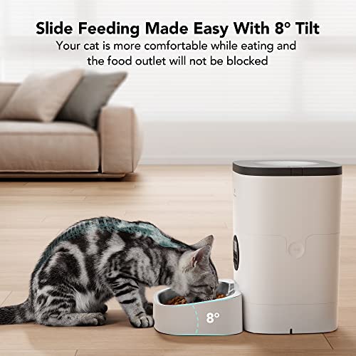 PETLIBRO Automatic Cat Feeder, Timed Cat Feeder with Desiccant Bag for Dry Food, Programmable Portion Control 1-4 Meals per Day & 10s Voice Recorder for Small / Medium Pets (4L)