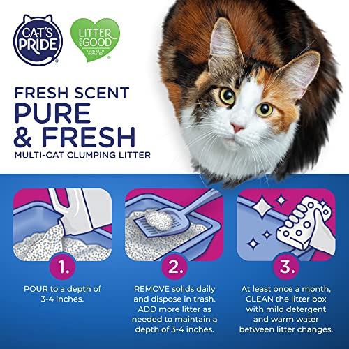 Cat's Pride Fresh Scent Pure & Fresh Multi-Cat Clumping Litter, 10-Pound Jug