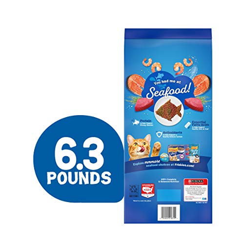 Purina Friskies Dry Cat Food, Seafood Sensations - 6.3 lb. Bag