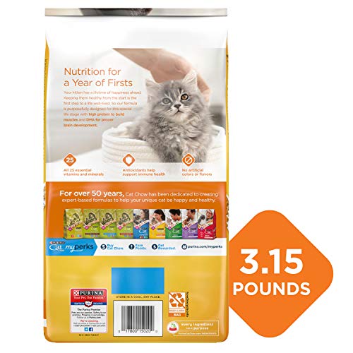 Purina Kitten Chow Dry Kitten Food, Nurture - (4) 3.15 lb. Bags