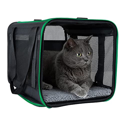 petisfam Large Cat Carrier for Large and Medium Cats and Small Dogs Offers a Comfy and Safe Way to Transport Your Fur Baby and Provides a high Level of Convenience for You