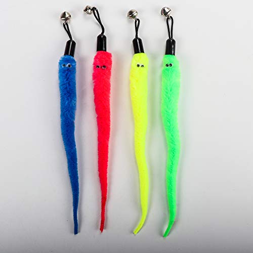 M JJYPET Retractable Cat Wand Toys,12 Packs Interactive Cat Feather Toy,9 Assorted Teaser Refills with Bell for Cat,Kitten