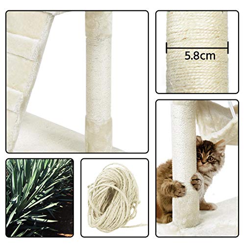 YAHEETECH Cat Tree House Condo Perch Pet Tower for Cats & Kittens