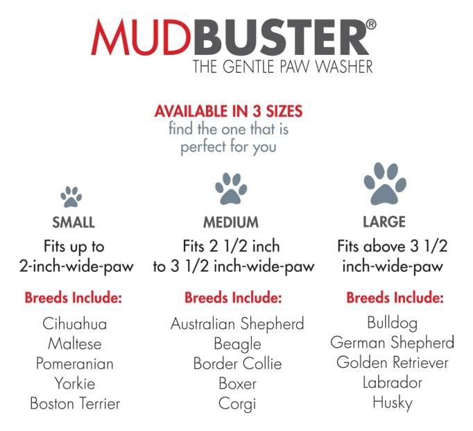 Dexas MudBuster Portable Dog Paw Cleaner, Small, Blue