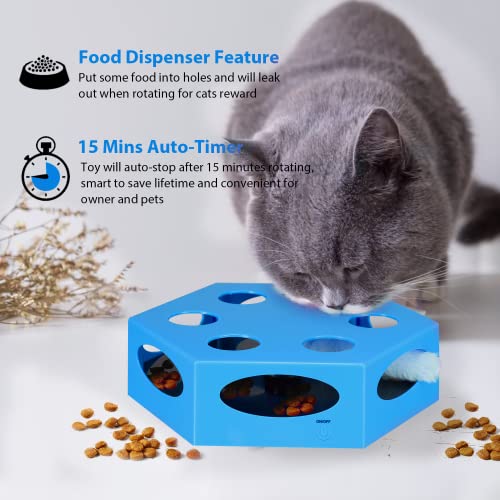 WINGPET Interactive Cat Toys Electronic - Newest Version Smart Motion Cat Toy Automatic with Worm Tail & Catnip Ball Random Rotating, Pet Kitten Stimulation Toys (Auto Off Timer, Battery Included)