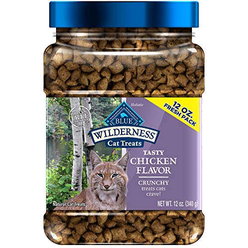 Blue Buffalo Wilderness Grain Free Crunchy Cat Treats, Chicken 12-oz Tub
