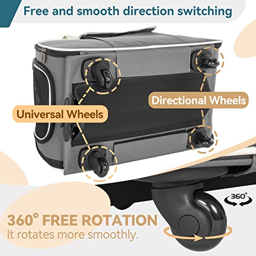 Petsfit Rolling Pet Carrier for Pets up to 28 Pounds, Not Airline Approved