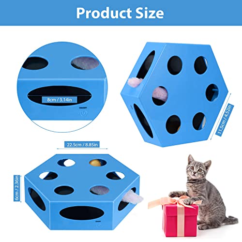 WINGPET Interactive Cat Toys Electronic - Newest Version Smart Motion Cat Toy Automatic with Worm Tail & Catnip Ball Random Rotating, Pet Kitten Stimulation Toys (Auto Off Timer, Battery Included)