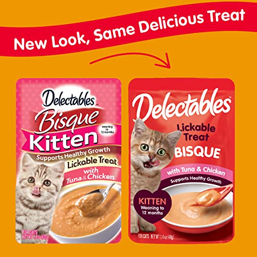 Delectables Bisque Kitten Lickable Wet Cat Treats - Tuna & Chicken (pack of 12) ( Packaging May Vary )