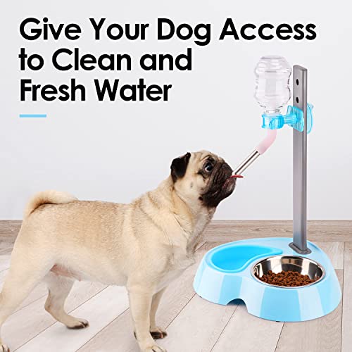Super Design Multifunctional Automatic Feeders Dispenser - Portion Control Water Dispenser Bowl for Dogs & Cats, Mess Free, No More Dripping Beard Light Blue