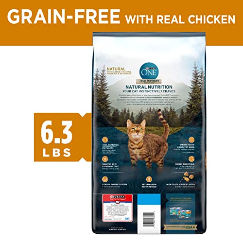 Purina ONE Natural, Grain Free Dry Cat Food, True Instinct Grain Free With Real Chicken - 6.3 lb. Bag