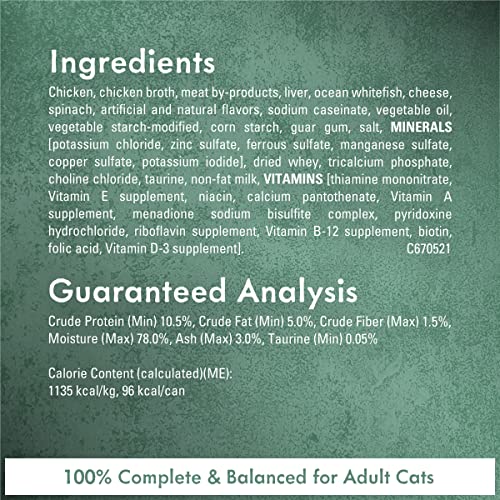 Purina Fancy Feast Pate Wet Cat Food, Medleys White Meat Chicken Florentine With Cheese & Garden Greens - (24) 3 oz. Cans