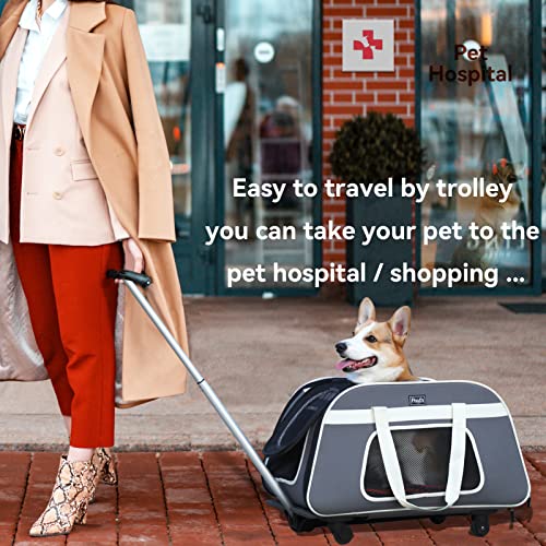 Petsfit Rolling Pet Carrier for Pets up to 28 Pounds, Not Airline Approved