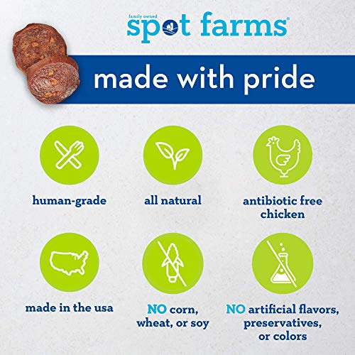 Spot Farms All Natural Human Grade Dog Treats, Chicken Apple Sausage, 12.5 Ounce