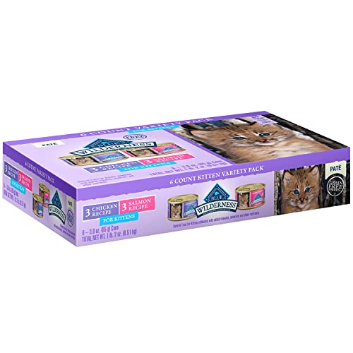 Blue Wilderness Kitten Grain-Free Chicken & Salmon Variety Pack Wet Cat Food 3-Oz (6Pack/1Case)