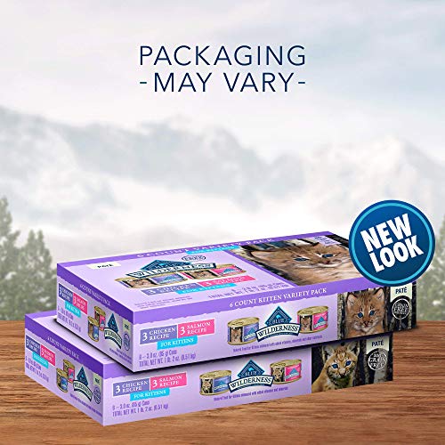 Blue Wilderness Kitten Grain-Free Chicken & Salmon Variety Pack Wet Cat Food 3-Oz (6Pack/1Case)