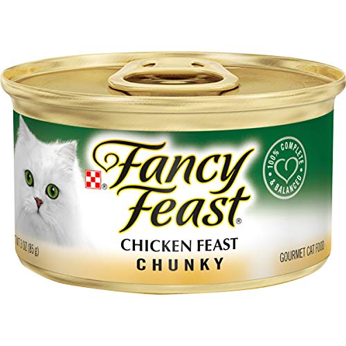 Purina Fancy Feast Grain Free Wet Cat Food, Chunky Chicken Feast - (24) 3 oz. Cans