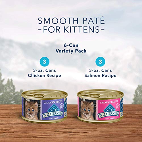 Blue Wilderness Kitten Grain-Free Chicken & Salmon Variety Pack Wet Cat Food 3-Oz (6Pack/1Case)