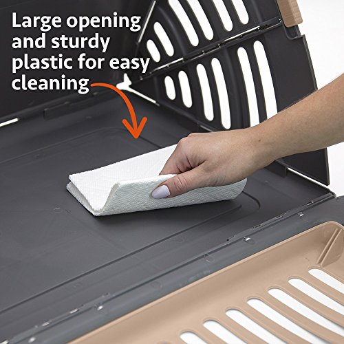 SportPet Designs Foldable Travel Cat Carrier with A Bed - Front Door Plastic Collapsible Carrier