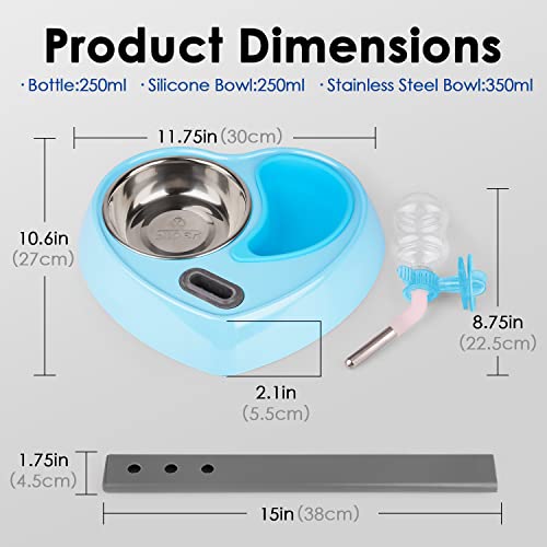 Super Design Multifunctional Automatic Feeders Dispenser - Portion Control Water Dispenser Bowl for Dogs & Cats, Mess Free, No More Dripping Beard Light Blue