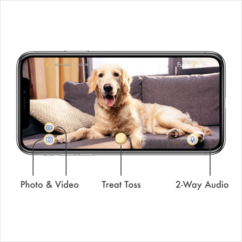 Furbo Dog Camera: Treat Tossing, Full HD Wifi Pet Camera and 2-Way Audio, Designed for Dogs, Compatible with Alexa (As Seen On Ellen), white (001-01WHTOA-1)