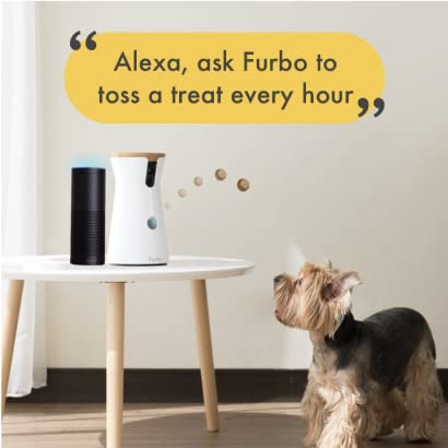 Furbo Dog Camera: Treat Tossing, Full HD Wifi Pet Camera and 2-Way Audio, Designed for Dogs, Compatible with Alexa (As Seen On Ellen), white (001-01WHTOA-1)