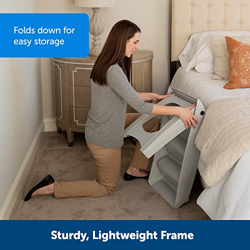 PetSafe CozyUp Folding Pet Steps - Lightweight and Easy to Carry - Protect Your Dog's Joints - High Traction Surface for No-Slip Access - Extra Large - Grey