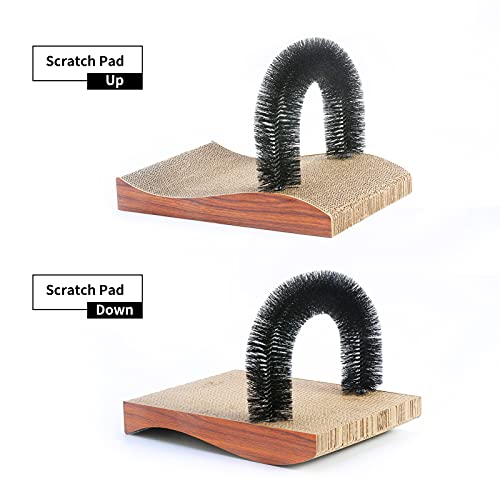 FUKUMARU Pet Fur Grooming Cat Scratching Pads, Cats Self Groomer Massager Scratcher Toy Brush