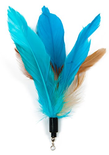 EcoCity Cat Wand Feather Refills for Interactive Cat and Kitten Wands Include 6 Pieces Replacement Feathers and 1 Soft Furry Tail (7 Pieces)