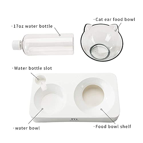 Marchul Tilted Cat Food Bowl with Feeding Mat