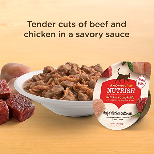 Rachael Ray Nutrish Natural Wet Cat Food, Beef & Chicken Catterole Recipe, 2.8 Ounce Cup (Pack of 12), Grain Free