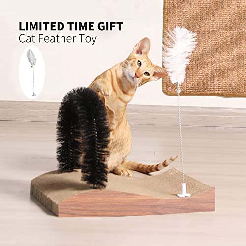 FUKUMARU Pet Fur Grooming Cat Scratching Pads, Cats Self Groomer Massager Scratcher Toy Brush