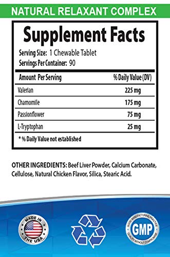 cat Calm Treats - CAT Relaxant - Anxiety and Stress Relief - Natural Calmer - Premium - l tryptophan for Cats - 2 Bottles (180 Chewable Tabs)