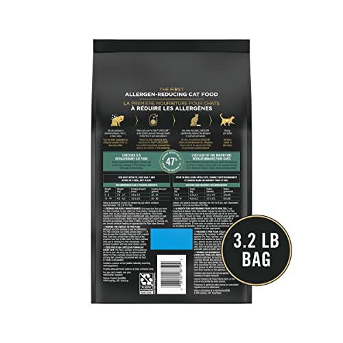 Purina Pro Plan Sensitive Stomach, Sensitive Skin Dry Cat Food, LIVECLEAR Sensitive Skin & Stomach Turkey & Oatmeal - 3.2 lb. Bag